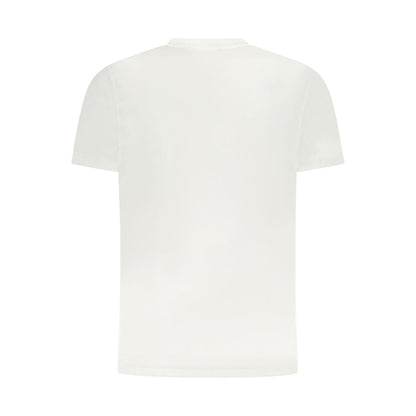 T-Shirt by Cavalli Class for men in cotton white & print features an edgy silhouette, meticulously detailed with a sophisticated and for a truly edgy finish.
