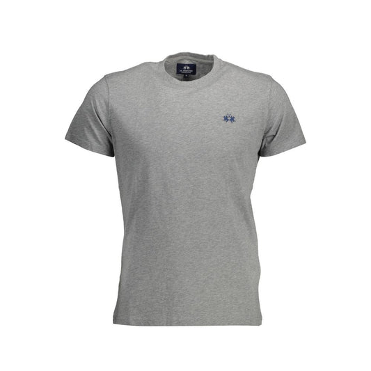 T-Shirt by La Martina for men in cotton brown & gray showcases a fashionable silhouette, elegantly detailed with a fashionable and crew neckline for a sophisticated, high-fashion look.