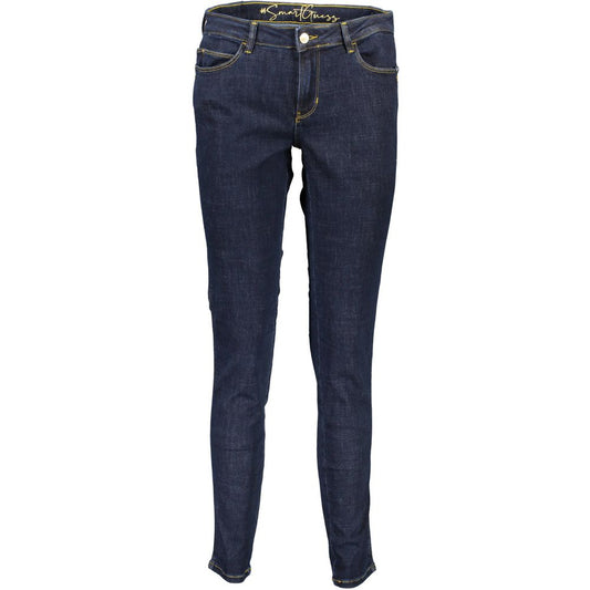 Jeans by Guess Jeans for women in stretch denim cotton blue presents a refined pantology silhouette, artfully defined by a refined pantology skinny, long, and a sophisticated .