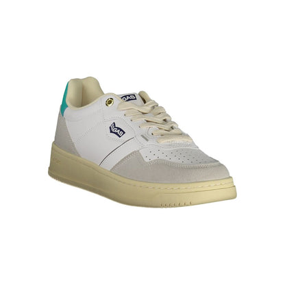 Athletic Sneakers by Gas for women in polyurethane leather white showcases a architectural silhouette, artfully capturing the essence of the Women's Athletic Polyurethane Leather Sneakers with its signature architectural athletic style construction.
