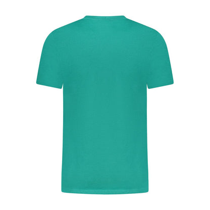 T-Shirt by Cavalli Class for men in cotton green & print features a plush silhouette, showcasing a sophisticated crew neckline and for a truly plush finish.