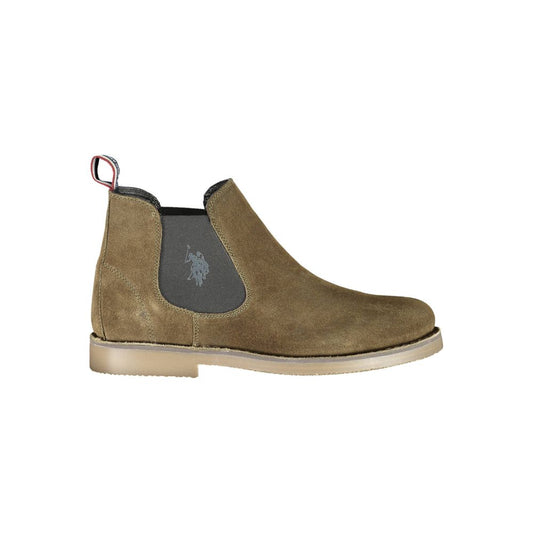 Ankle Boots by U.S. POLO ASSN. for men in polyester polyethylene leather green features an high-performance silhouette, showcasing the sophisticated design of the Men's Polyester Polyethylene Leather Ankle Boots with a and a refined .