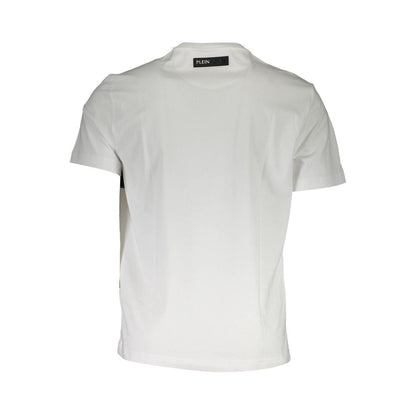 T-Shirt by Plein Sport for men in cotton canvas white showcases a dramatic silhouette, elegantly detailed with a dramatic and for a truly dramatic finish.