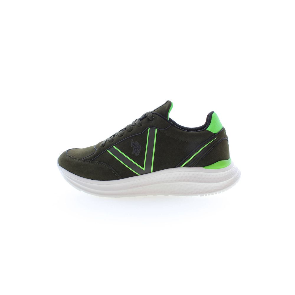 Sneakers by U.S. POLO ASSN. for men in polyester & polyethylene green features an sumptuous design from the Men's Athletic Casual Polyester & Polyethylene Sneakers collection, highlighting a sumptuous athletic casual style for a premium, high-fashion look.