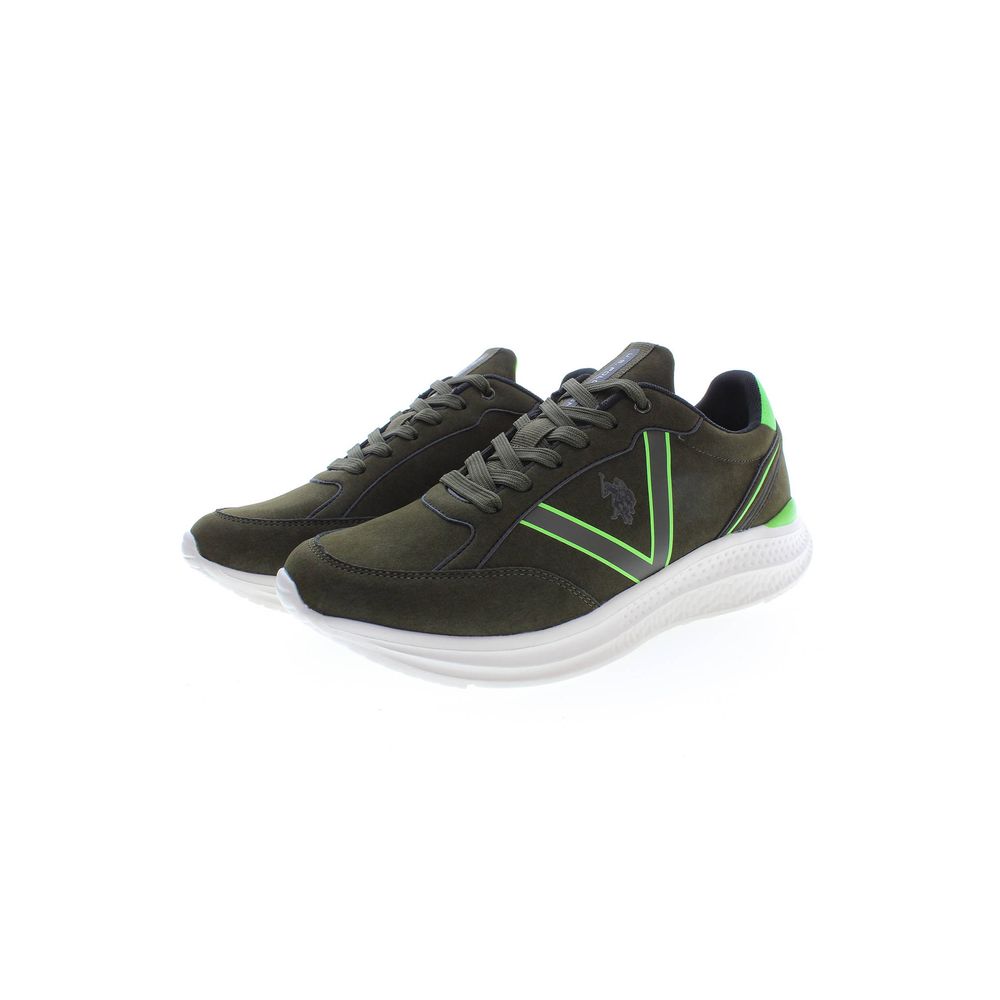 Sneakers by U.S. POLO ASSN. for men in polyester & polyethylene green presents a sumptuous silhouette as Men's Athletic Casual Polyester & Polyethylene Sneakers, expertly defined by a sumptuous athletic casual style for a sumptuous, high-fashion look.