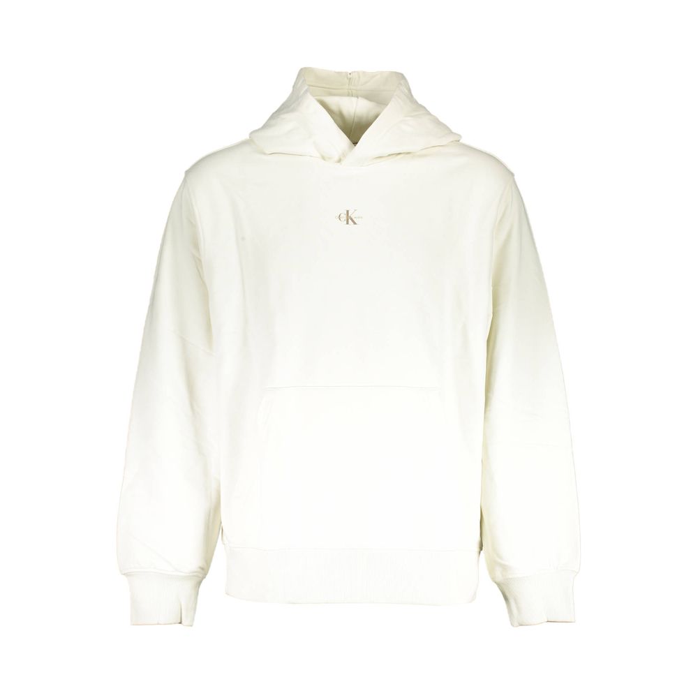 Hooded Sweatshirt Sweater by Calvin Klein for men in cotton white showcases a downtown chic silhouette, artfully finished with a downtown chic hooded neckline and for a sophisticated, high-end look.