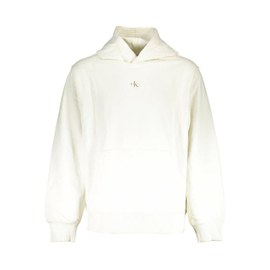 Hooded Sweatshirt Sweater by Calvin Klein for men in cotton white showcases a downtown chic silhouette, artfully finished with a downtown chic hooded neckline and for a sophisticated, high-end look.
