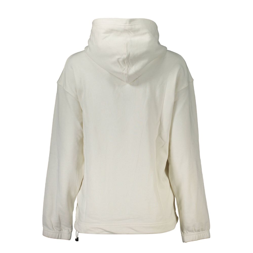 Hooded Sweatshirt Sweater by Calvin Klein for women in cotton polyester white showcases a sumptuous silhouette, artfully finished with a sumptuous hooded neckline and for a sophisticated, sumptuous look.