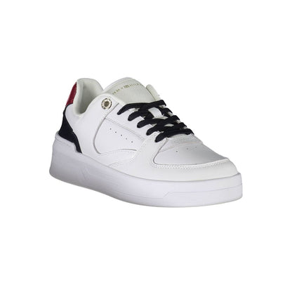 Sneakers by Tommy Hilfiger for women in polyester polyethylene leather white features an opulent silhouette from the Women's Athletic Casual Polyester Polyethylene Leather Sneakers collection, showcasing a signature athletic casual style with an opulent finish.