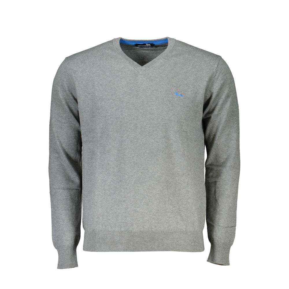 Sweatshirt by Harmont & Blaine for men in cotton gray showcases a slouchy chic silhouette, artfully detailed with a slouchy chic wrap v-neck neckline and for a slouchy chic finish.