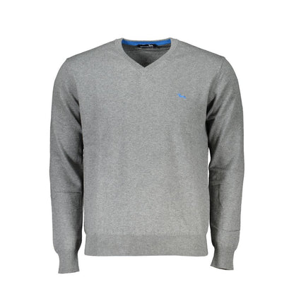 Sweatshirt by Harmont & Blaine for men in cotton gray showcases a slouchy chic silhouette, artfully detailed with a slouchy chic wrap v-neck neckline and for a slouchy chic finish.
