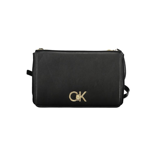 Shoulder Convertible Handbag by Calvin Klein for women in polyester faux leather black features an exquisite silhouette, showcasing a secure zipper, ample built-in-compartments & document-holder, and versatile shoulder-strap & adjustable-strap for exquisite style.