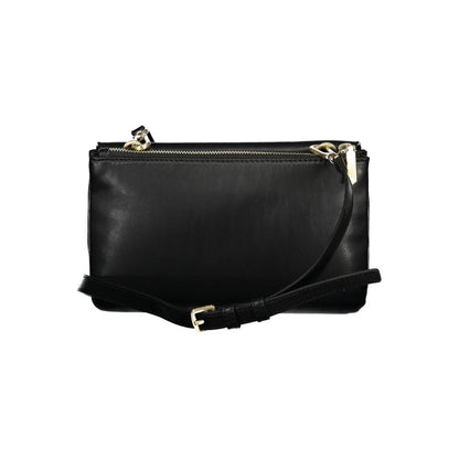 Shoulder Convertible Handbag by Calvin Klein for women in polyester faux leather black features a polished silhouette with a secure zipper, ample built-in-compartments & document-holder, and polished shoulder-strap & adjustable-strap for a sophisticated look.