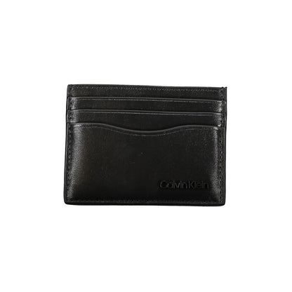 Cardholder Wallet by Calvin Klein for men in leather black showcases a refined silhouette, artfully capturing the essence of the refined Leather Cardholder Wallet design with functional card-organization.