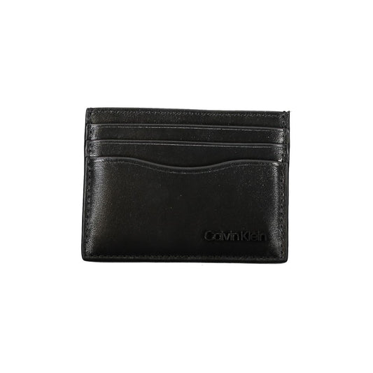 Cardholder Wallet by Calvin Klein for men in leather black showcases a refined silhouette, artfully capturing the essence of the refined Leather Cardholder Wallet design with functional card-organization.