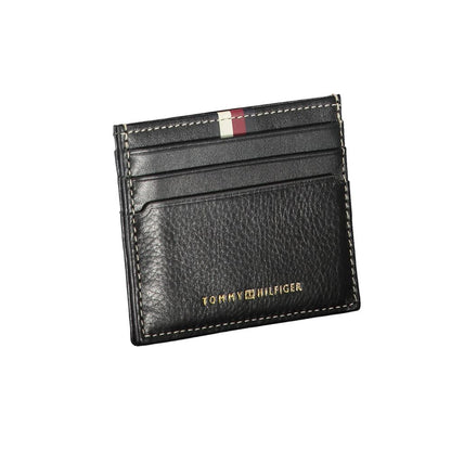 Cardholder Wallet by Tommy Hilfiger for men in leather black features a streamlined silhouette, showcasing the streamlined Leather Cardholder Wallet design with sophisticated card-organization compact-design for a premium look.