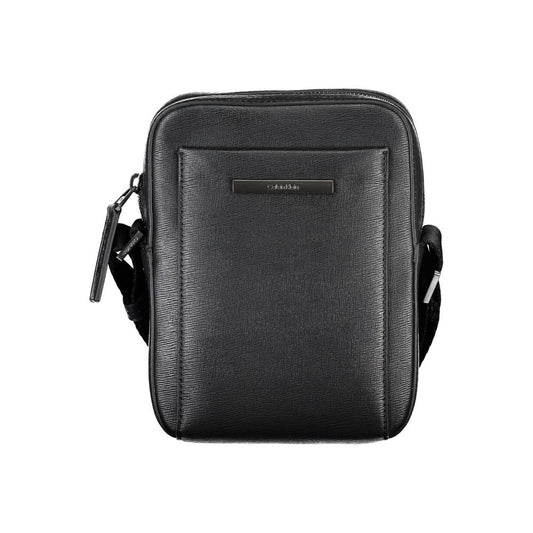 Shoulder Bag by Calvin Klein for men in polyester & polyethylene black showcases a statuesque silhouette, artfully detailed with a secure zipper, organized external-pockets & internal-pockets, and versatile shoulder-strap & adjustable-strap for a statuesque look.