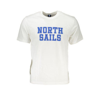 T-Shirt by North Sails for men in cotton white & print features a plush silhouette, showcasing a sophisticated crew neckline and short-sleeve for a truly plush finish.