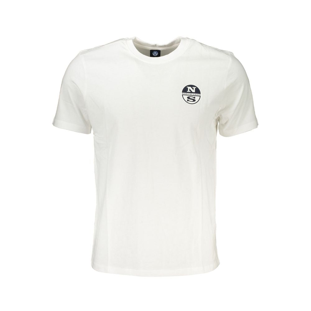 T-Shirt by North Sails for men in cotton white & print showcases a dramatic silhouette, elegantly detailed with a dramatic crew neckline and short-sleeve for a truly dramatic finish.
