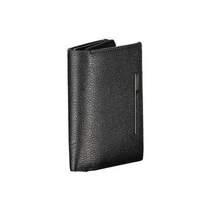 Cardholder Wallet by Calvin Klein for men in leather black presents a refined silhouette, artfully capturing the essence of the Leather Cardholder Wallet design with sophisticated card-organization zip-around coin-purse for a refined look.