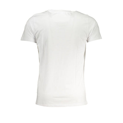 T-Shirt by Cavalli Class for men in cotton white & print showcases a chic silhouette, artfully detailed with a chic crew neckline and for a chic finish.