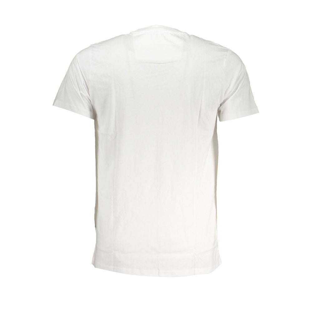 T-Shirt by Cavalli Class for men in cotton white & print features a plush silhouette, showcasing a sophisticated crew neckline and for a truly plush finish.