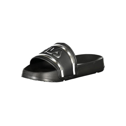 Sandals by Fila for women in polyethylene black & silver features an statuesque silhouette from the Women's Polyethylene Sandals collection, showcasing a statuesque and elegant .