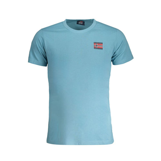 T-Shirt by Norway 1963 for men in cotton light-blue & print showcases a chic silhouette, artfully detailed with a chic crew neckline and for a chic finish.