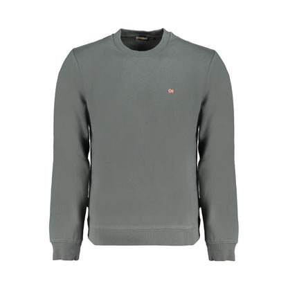 Sweatshirt by Napapijri for men in organic cotton & polyester green presents a smart casual silhouette, featuring a smart casual crew neckline and long-sleeve for a sophisticated look.