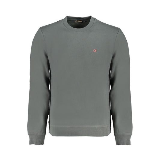 Sweatshirt by Napapijri for men in organic cotton & polyester green presents a smart casual silhouette, featuring a smart casual crew neckline and long-sleeve for a sophisticated look.