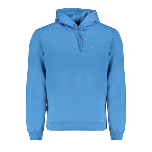 Hooded Sweatshirt Hoodie by Napapijri for men in cotton blue features an dramatic silhouette, showcasing a sophisticated hooded neckline and dramatic long-sleeve for a refined, modern aesthetic.
