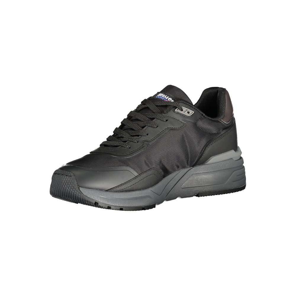 Athletic Sneakers by Blauer for men in polyester black presents a sleek silhouette, perfectly capturing the athletic style essence of Men's Athletic Polyester Sneakers with its sleek design and premium finish.