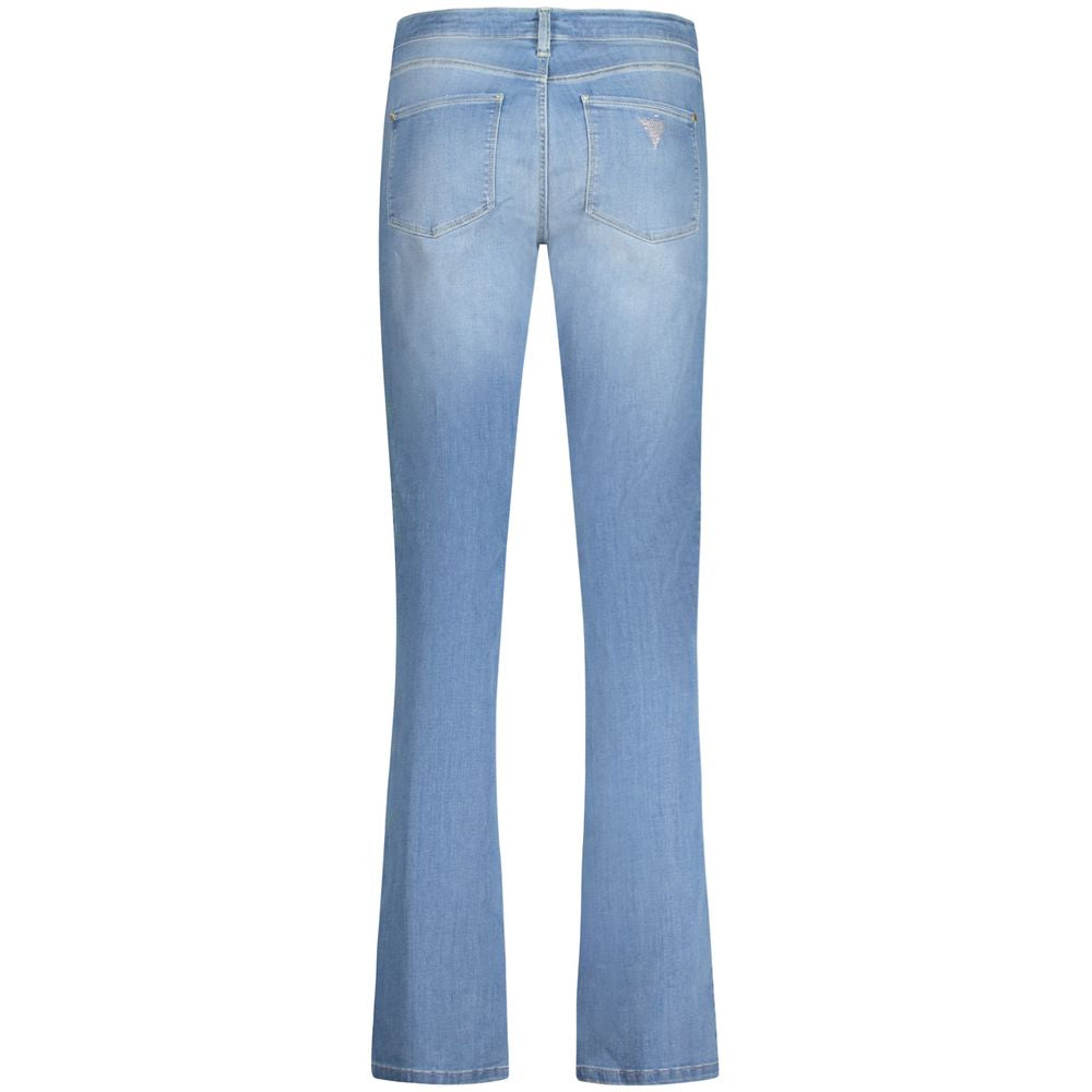 Jeans by Guess Jeans for women in stretch denim cotton azzurro features an sophisticated and skinny & flared with a precise long, creating a sophisticated and sophisticated silhouette.