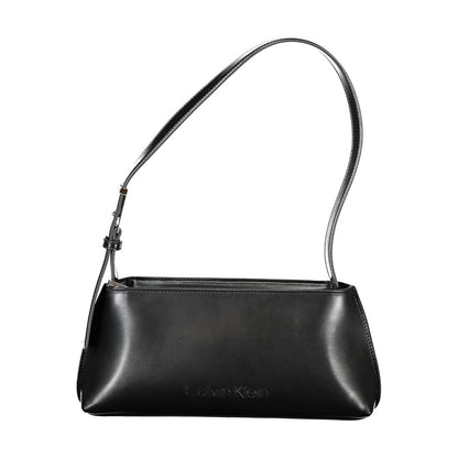 Calvin Klein Polyester Polyethylene Faux Leather Handbag - Black