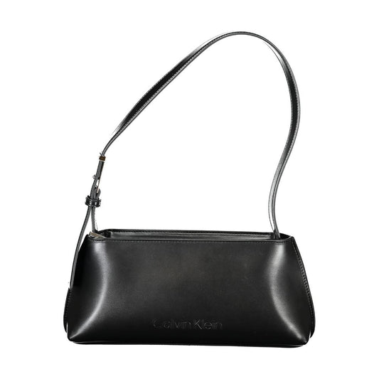 Calvin Klein Polyester Polyethylene Faux Leather Handbag - Black