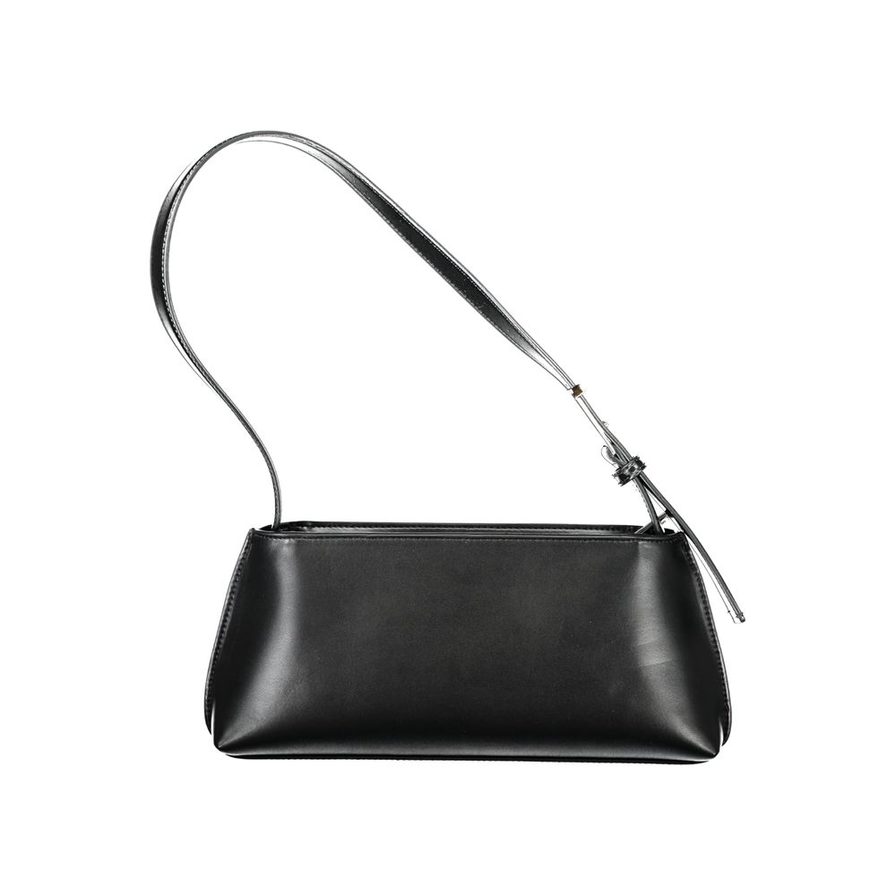 Calvin Klein Polyester Polyethylene Faux Leather Handbag - Black