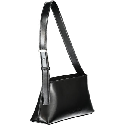 Calvin Klein Polyester Polyethylene Faux Leather Handbag - Black