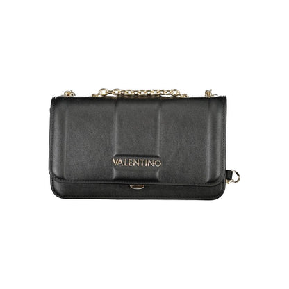Shoulder Handbag by Mario Valentino for women in polyethylene black features a signature silhouette, showcasing a secure snap and signature internal-pockets with versatile shoulder-strap for a sophisticated look.