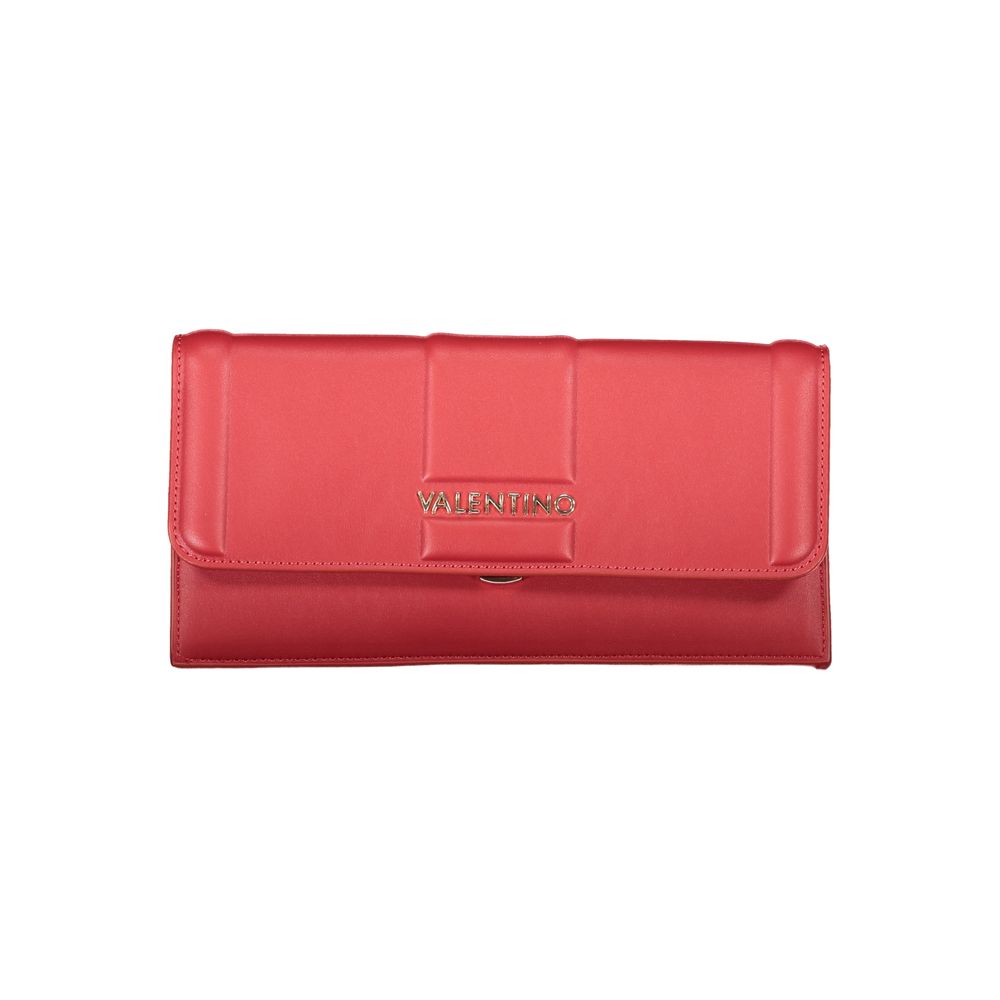 Mini 2-in-1 Shoulder & Crossbody Clutch Handbag by Mario Valentino for women in polyethylene red features a signature silhouette, showcasing a secure snap & zipper and signature document-holder & internal-pockets with versatile crossbody-strap, shoulder-strap & detachable-strap for a sophisticated look.
