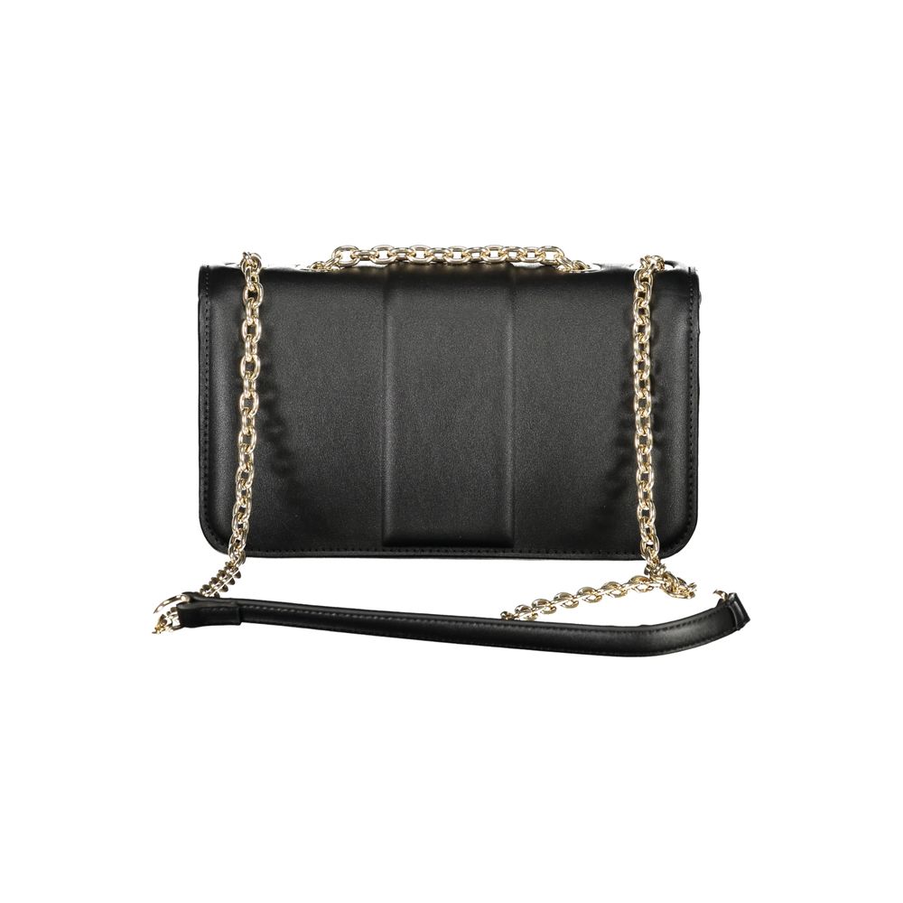 This Shoulder Handbag by Mario Valentino for women in polyethylene and black presents a sculptural silhouette featuring a secure snap, ample internal-pockets, and versatile shoulder-strap for a sculptural finish.