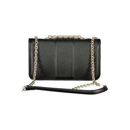 This Shoulder Handbag by Mario Valentino for women in polyethylene and black presents a sculptural silhouette featuring a secure snap, ample internal-pockets, and versatile shoulder-strap for a sculptural finish.