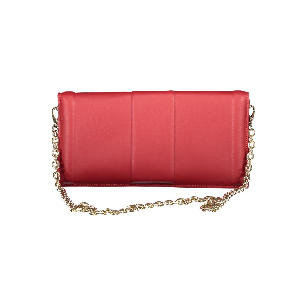 Mini 2-in-1 Shoulder & Crossbody Clutch Handbag by Mario Valentino for women in polyethylene red features a exquisite silhouette, showcasing a secure snap & zipper and exquisite document-holder & internal-pockets with versatile crossbody-strap, shoulder-strap & detachable-strap for a exquisite finish.