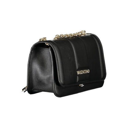 Shoulder Handbag by Mario Valentino for women in polyethylene black features a ornamental silhouette, showcasing a secure snap, ample internal-pockets, and ornamental shoulder-strap for a sophisticated look.