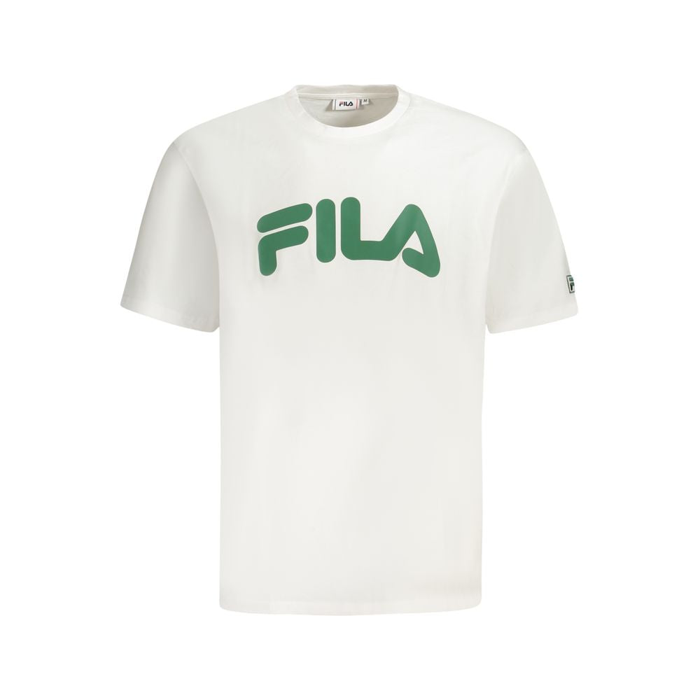 T-Shirt by Fila for men in cotton green & white showcases a dramatic silhouette, elegantly detailed with a dramatic and for a truly dramatic finish.