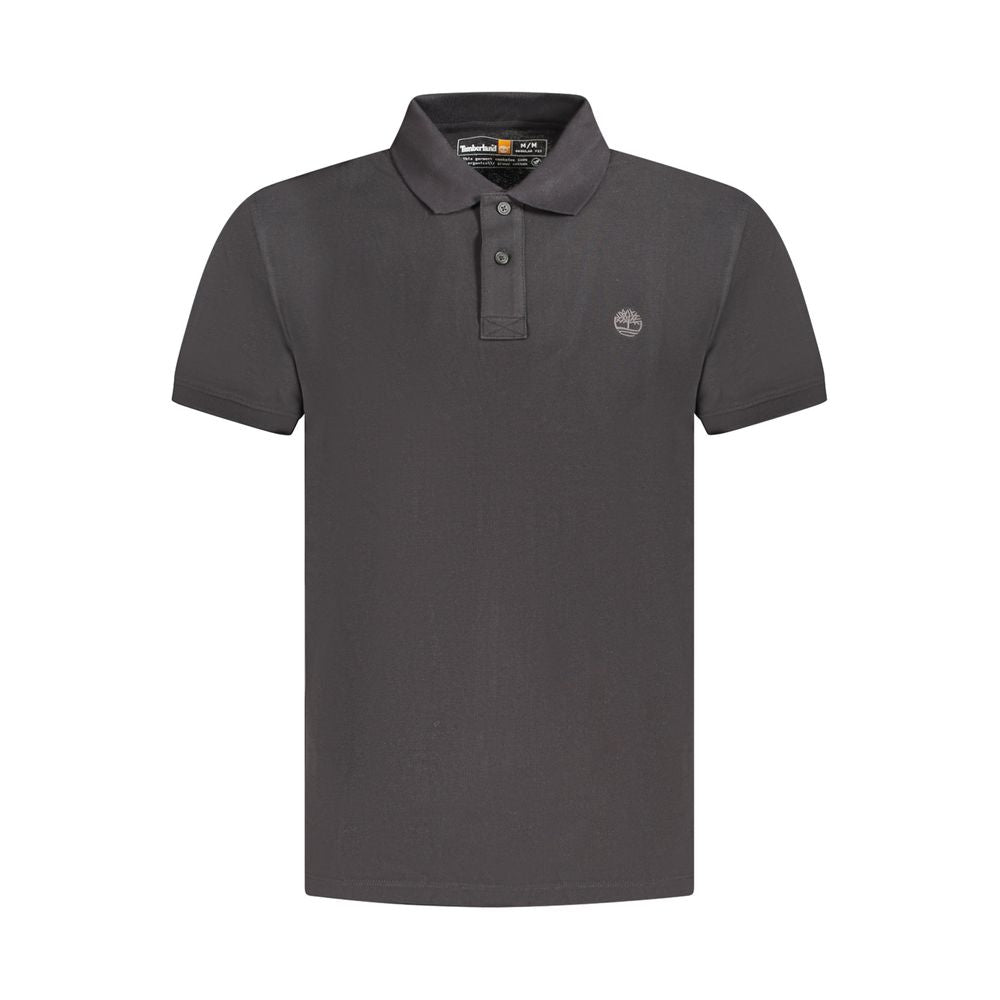 Polo Shirt by Timberland for men in organic cotton black & signature showcases a sharp silhouette, detailed with a refined and sharp short-sleeve for a sophisticated finish.