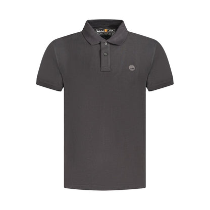 Polo Shirt by Timberland for men in organic cotton black & signature showcases a sharp silhouette, detailed with a refined and sharp short-sleeve for a sophisticated finish.