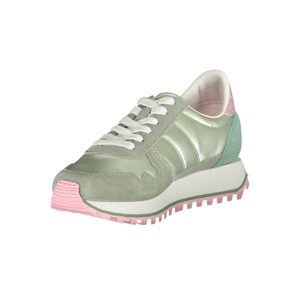 Sneakers by Blauer for women in polyester polyethylene leather green & pink presents a sumptuous silhouette from the Women's Fashion Polyester Polyethylene Leather Sneakers collection, showcasing a sumptuous fashion style for an elevated aesthetic.