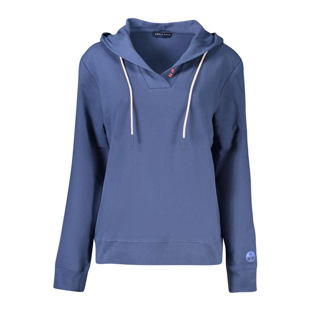 Hooded Sweatshirt Hoodie by North Sails for women in cotton blue & print features an avant-garde silhouette, showcasing a sophisticated hooded neckline and long-sleeve detail for a truly avant-garde finish.