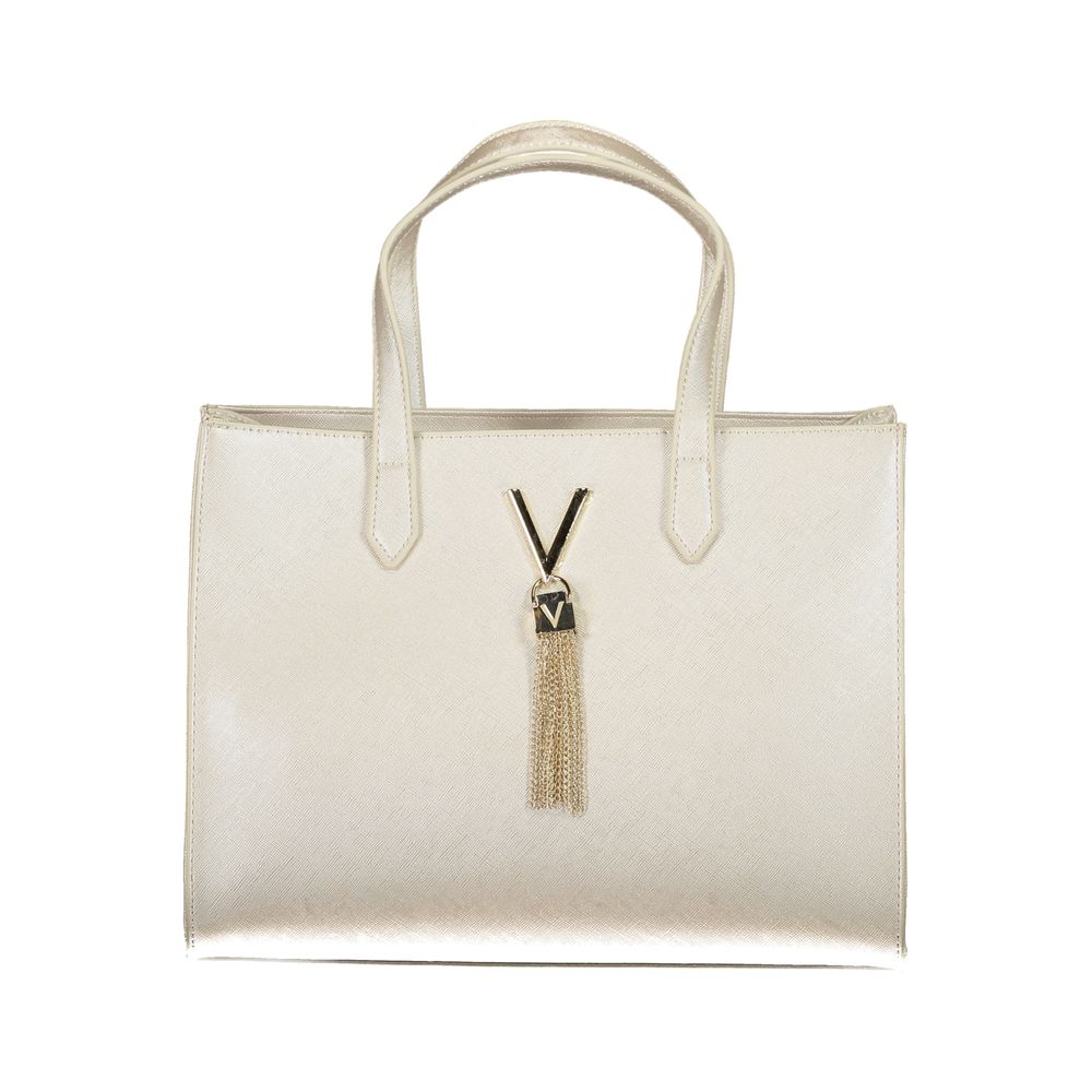 Handbag by Mario Valentino for women in polyethylene gray features a signature silhouette, showcasing a secure zipper and signature internal-pockets with versatile shoulder-strap, handle & adjustable-strap for a sophisticated look.