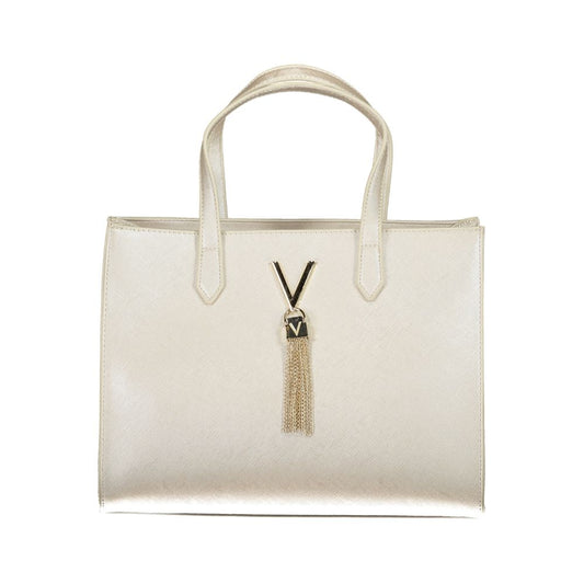 Handbag by Mario Valentino for women in polyethylene gray features a signature silhouette, showcasing a secure zipper and signature internal-pockets with versatile shoulder-strap, handle & adjustable-strap for a sophisticated look.